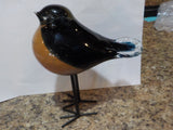 Mouth Blown glass bird Brown and black Oriole?
