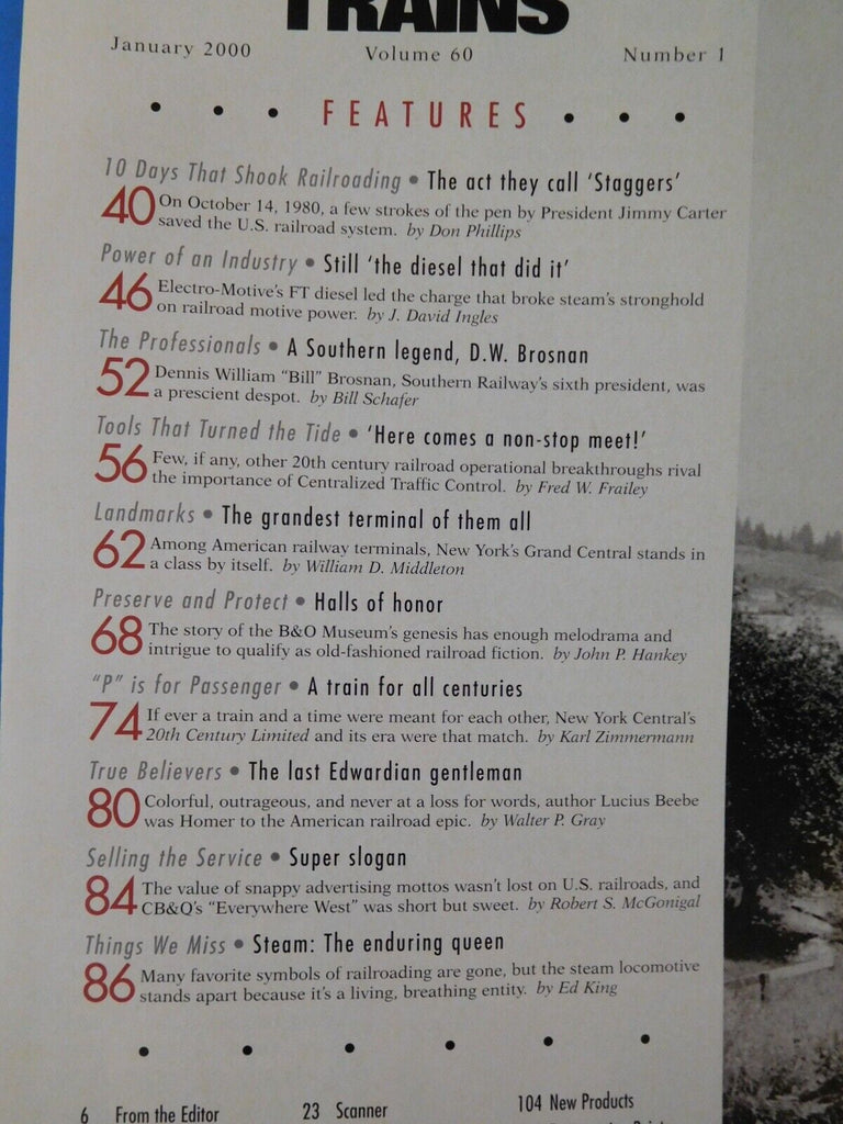 Trains Magazine 2000 January Across the Century 100 yrs of railroading ...