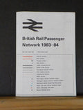 Map British Rail Passenger Network 1983-1984  International Passenger Network