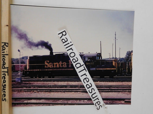 Photo Santa Fe Locomotive #9837 8 X 10 Color Argentine KS 1971