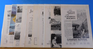 Ads Canadian National Ry Lot #5 Advertisements from Various Magazines (10)