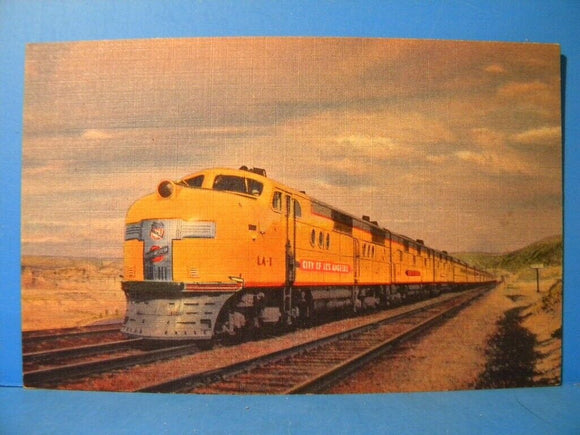 Postcard City of Los Angeles Union Pacific Streamliner Vintage Pictorial Post Ca