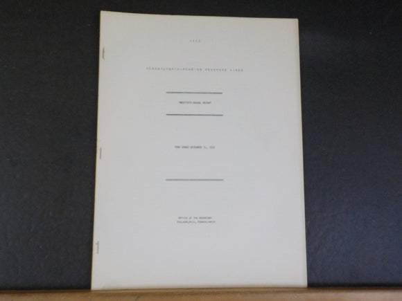 Pennsylvania-Reading Seashore Lines annual report 1953 20th annual