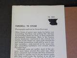 Farewell to Steam by David Plowden Dust Jacket 1966 Steam Boards Locomotives