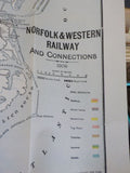 Norfolk and Western Railway Annual Report 13th Ending June 30 1909 FOLDOUT MAP