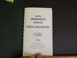 GP 38 Static Excitation Operator’s Manual Green Cover Spiral Binding