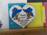 Jaycees Montana Heart 2 Kids In Boot & Large Blue Hats Howdy Partner Kids    PIN