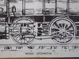 Print Mogul Locomotive Pen Drawing Copy 26 x 10