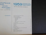 Chesapeake and Ohio Railway Annual Report 1959 w/ Financial & Supplement Traffic