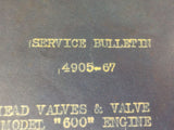 Service Bulletin 4905-67 Sketch 2551Model 600 Cyllinder head valves & seats