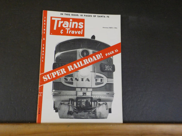 Trains Magazine 1954 January  Trains & Travel Super Railroad Santa Fw