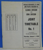 Chicago Milwaukee St Paul & Pacific ETT #1 1976 IL IA Employee Timetable