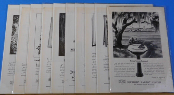 Ads Southern Railway System Lot #20 Advertisements from various magazines (10)