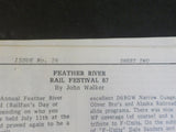 Western Pacific Feather River Rail Society The Train Sheet #26 1987