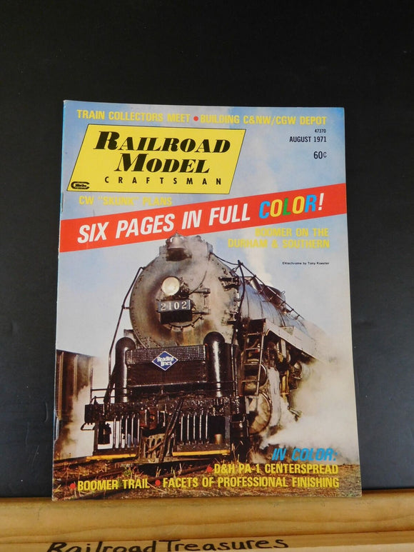 Railroad Model Craftsman Magazine 1971 August Boomer on Durham & Southern C&NW C