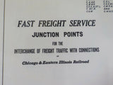 MAP Chicago & Eastern Illinois Railroad Fast Freight Service Junction Points