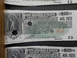 Butte Anaconda & Pacific 1921 $25 bond redemption    LOT OF 7