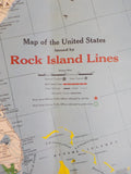 Map Rock Island Lines Map of the United States 1968 June
