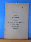 New York New Haven and Hartford Railroad Company Annual Report 1921
