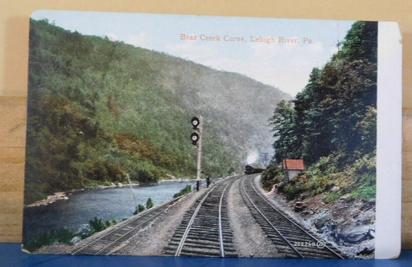 Postcard Bear Creek Curve Lehigh River PA Lehigh Valley Railroad?