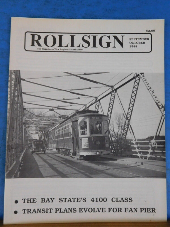Rollsign Magazine of New England Transit News 1988 September October  Bay State'
