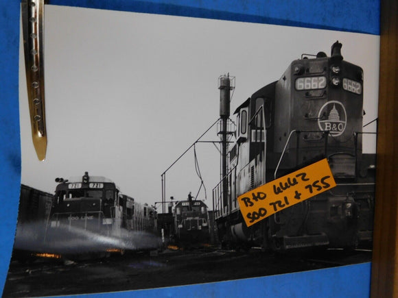 PHOTO Baltimore & Ohio Loco #6662 SOO Line Loco #721 & #755 4 5/8 x 7 ½