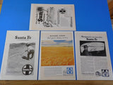 Ads Santa Fe Railroad Lot #5 Advertisements from various magazines (10)