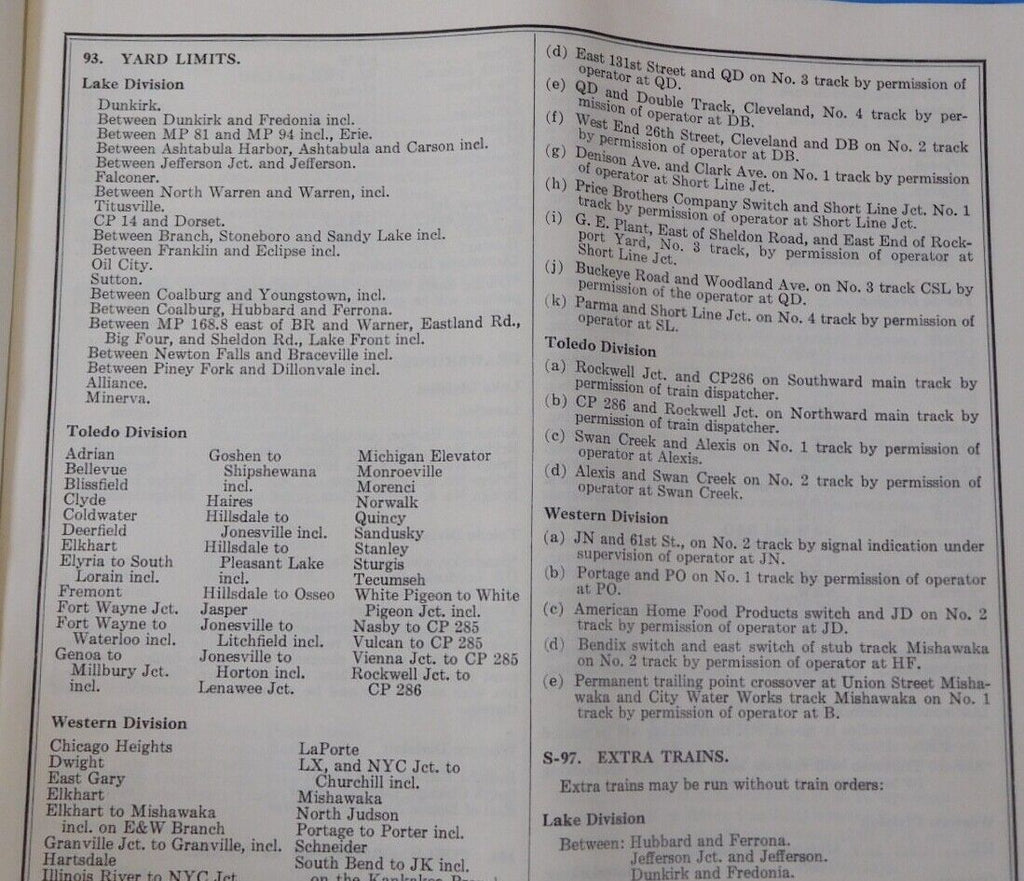 New York Central Railroad Company Employee Timetable #18 1965 Oct 31 ...