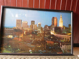 Framed photo of the Cleveland skyline by Dan Morgan 1987 print  16 X 25 inches