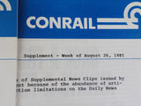 Conrail News Clip Lot of 8 1985 August Various issues
