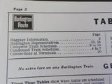 Burlington Route System Public Timetable 1963 May-October