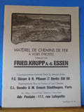 Matériel De Chemins De Fer Á Voies Étroites Fabriqué Par Friedikrupp A-G. Essen