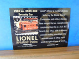 DuoCards Lionel Greatest Trains Collector Card OMIN #1 AEC Security Car #3535
