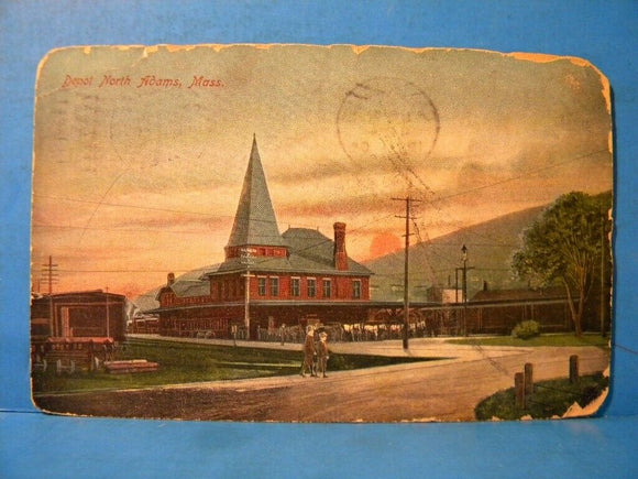 Postcard Depot North Adams Massachusetts Postmarked 1908 North Adams