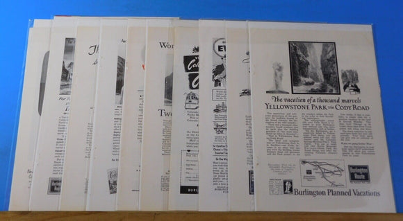 Ads Burlington Route Lot #8 Advertisements from various magazines (10)