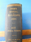 Poor's Manual of Railroads 1898 Maps History rolling stock more
