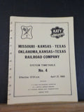 Katy System Employee Timetable #4 1985 M-K-T Missouri Kansas Texas