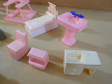 Vintage Dollhouse Furniture and Accessory Lot (37) Pieces Plastic
