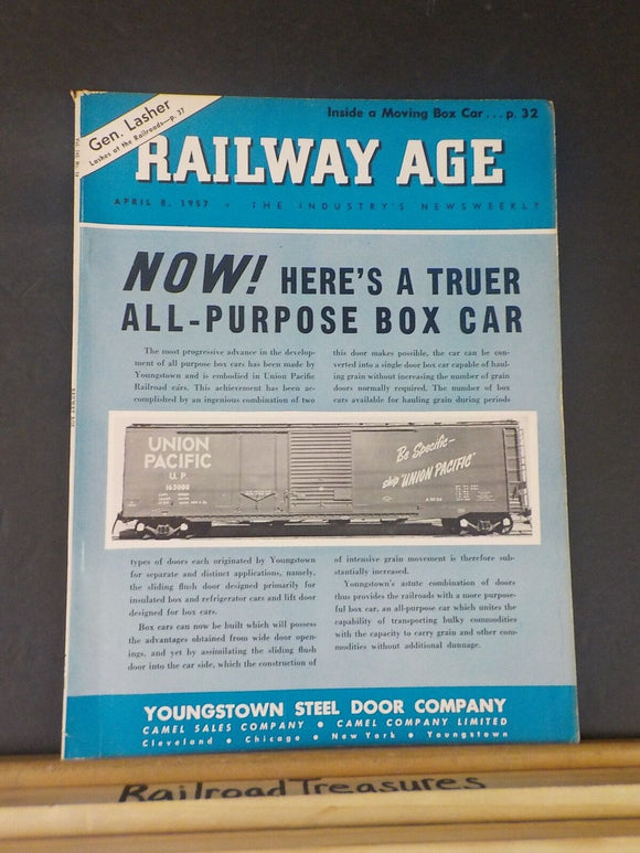 Railway Age 1957 April 8 Weekly Inside a moving box car Gen lasher