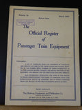 Official Register of Passenger Train Equipment Issue #34 March 1969