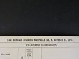 Southern Pacific Transportation Co Employee Timetable San Antonia Div #5 1976