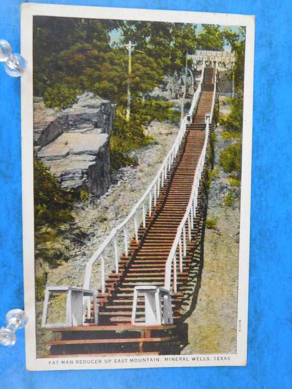 Postcard Fat Man Reducer Up East Mountain 5.5 x 3.5 Mineral Wells TX