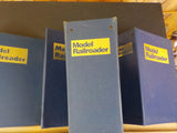 Model Railroader Magazine Binders 5 approx 5 inch binders with rods Blue USED