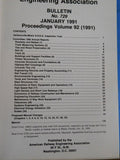 American Railway Engineering Association Bulletin 729 January 1991 Vol 92 AREA