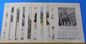 Ads Union Pacific Railroad Lot #35 Advertisements from various magazines (10)