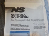 Map Norfolk Southern system map 1999 NS