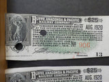 Butte Anaconda & Pacific 1921 $25 bond redemption    LOT OF 7