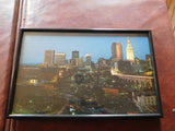 Framed photo of the Cleveland skyline by Dan Morgan 1987 print  16 X 25 inches