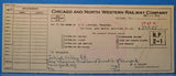 Check Chicago and North Western Railway Co Check 1958 Oct 27 to Lehigh Valley