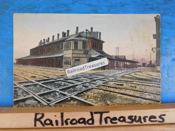 Postcard Alliance OH Pennsylvania Union Depot 1913 to Wm Mason